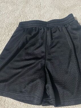 Youth Black Mesh Athletic Shorts with Elastic Waistband